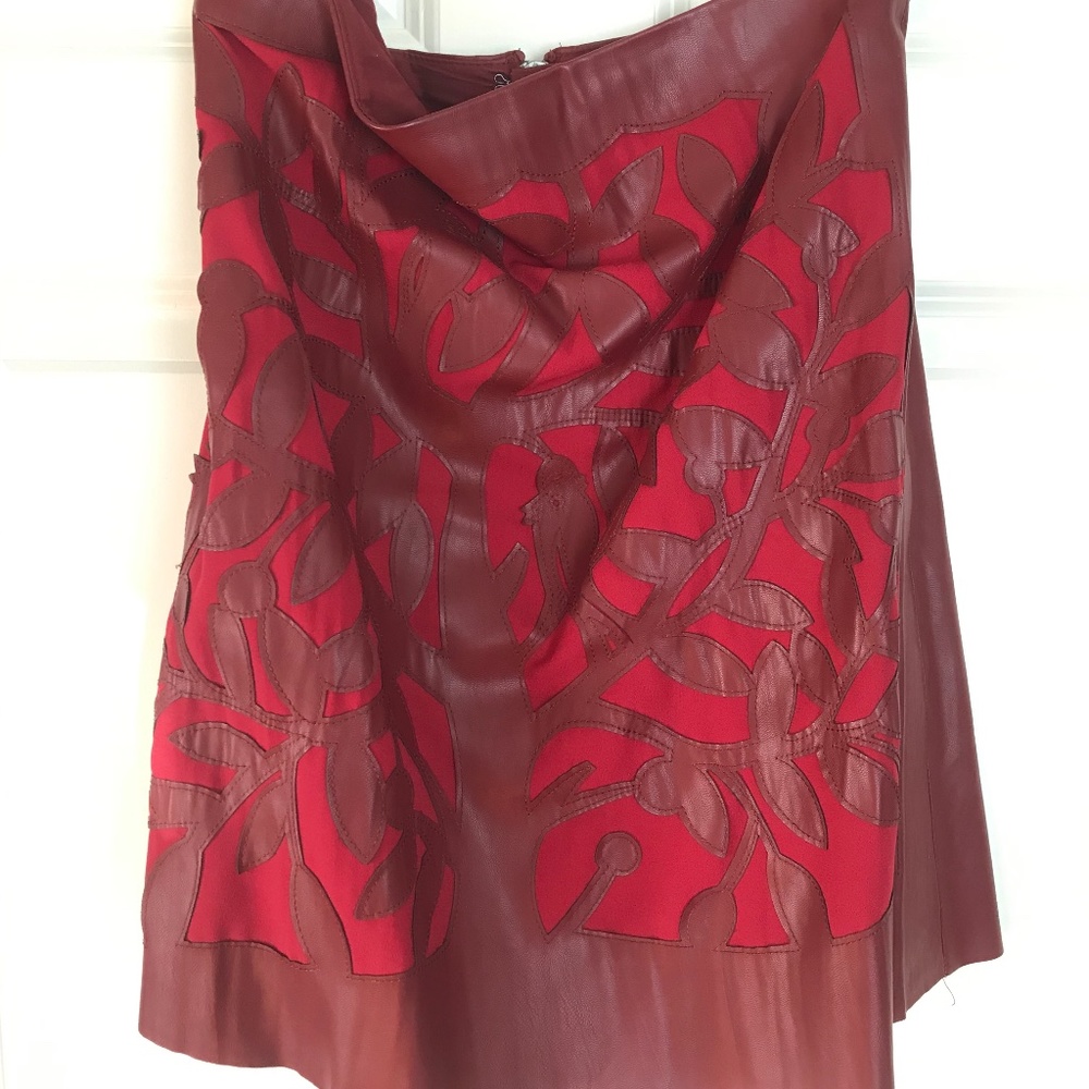 perched vegan leather skirt